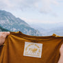 yellow hemp t-shirt screen printed label