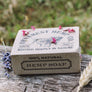 100% natural hemp soap bar in packaging