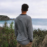 black and white stripe hemp long sleeve on male back