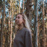 ash brown hemp T-shirt on female