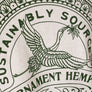 Flying crane green print hemp T-shirt