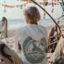 hemp and bamboo fleece hoodie with green back print on male