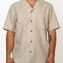 hemp short sleeve shirt with coconut buttons male front