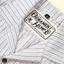 hemp short sleeve shirt with coconut buttons screen printed neck label