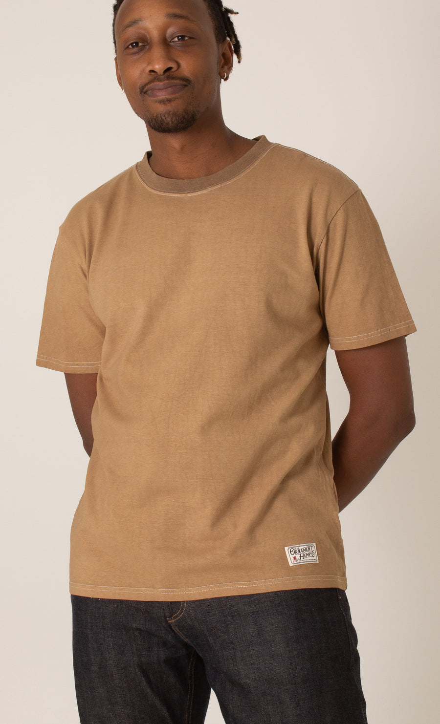 Dune brown hand-dyed T-shirt