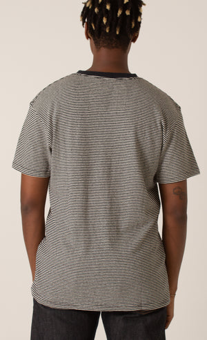 striped black & white hemp T-shirt