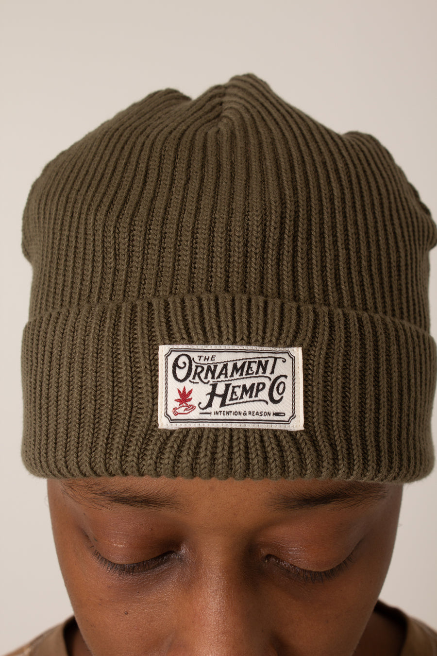 Olive green beanie